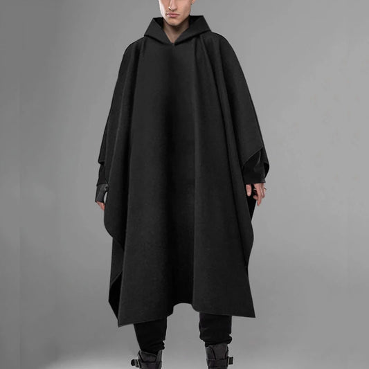 Fashion Men Cloak Coats Hooded Solid Loose 2023 Streetwear Punk Windproof Men's Trench Chic Winter Long Cape Poncho INCERUN