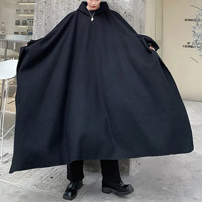 Fashion Men Cloak Coats Hooded Solid Loose 2023 Streetwear Punk Windproof Men's Trench Chic Winter Long Cape Poncho INCERUN