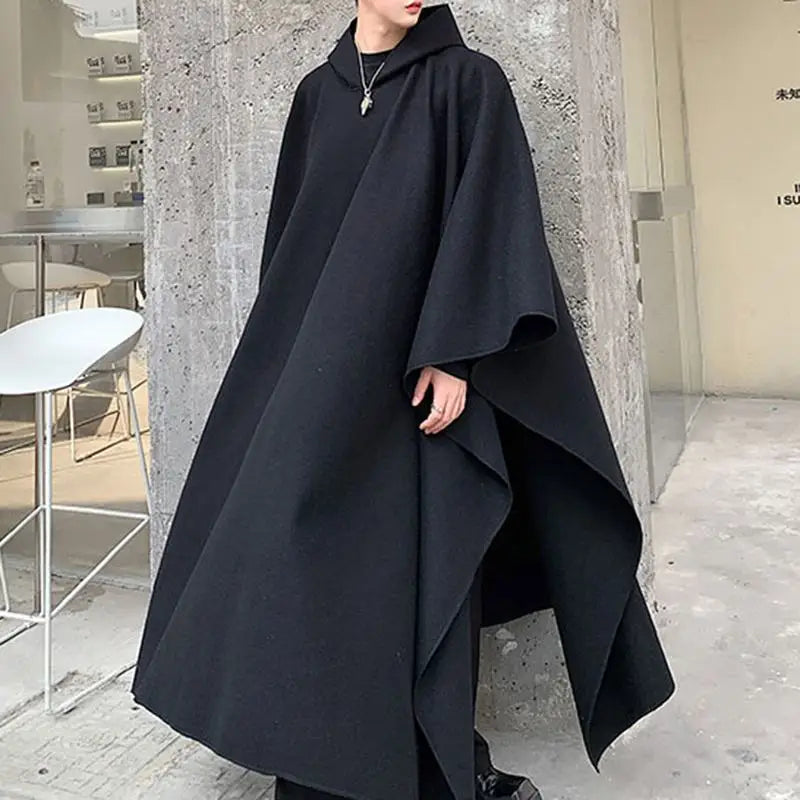 Fashion Men Cloak Coats Hooded Solid Loose 2023 Streetwear Punk Windproof Men's Trench Chic Winter Long Cape Poncho INCERUN