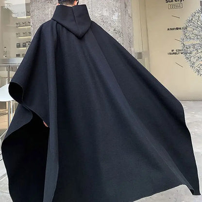 Fashion Men Cloak Coats Hooded Solid Loose 2023 Streetwear Punk Windproof Men's Trench Chic Winter Long Cape Poncho INCERUN