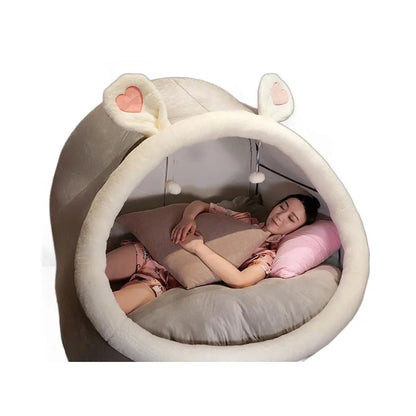 Cute oversized adult and children plush tent cat nest cozy house warm and lazy sofa on the ground increased comfort