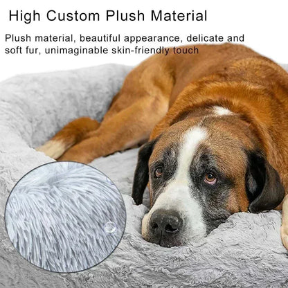 Human Dog Kennel Plush Round Pet Kennel Dog Bed Winter Warm Sponge Dog Pads Pet Supplies Pet Mattresses