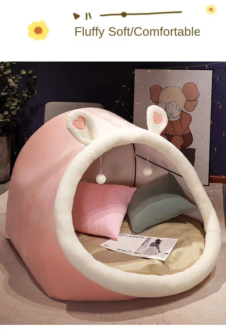 Cute oversized adult and children plush tent cat nest cozy house warm and lazy sofa on the ground increased comfort