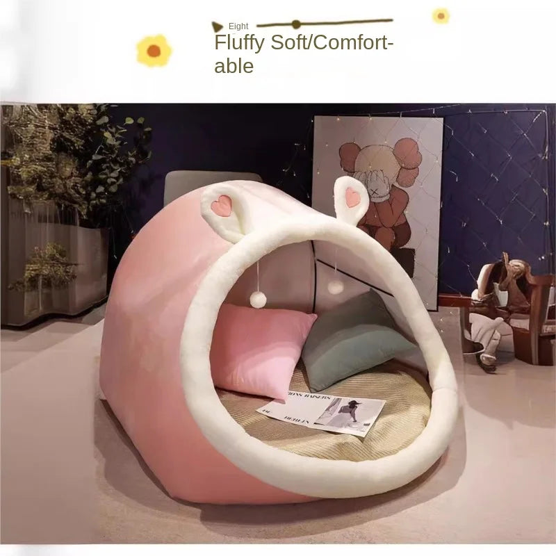 Cute oversized adult and children plush tent cat nest cozy house warm and lazy sofa on the ground increased comfort